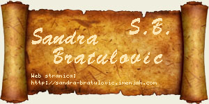Sandra Bratulović vizit kartica